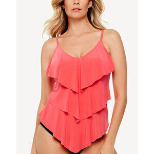 NWT Magicsuit Women's Rita Softcup Tankini Top Coral Size 8